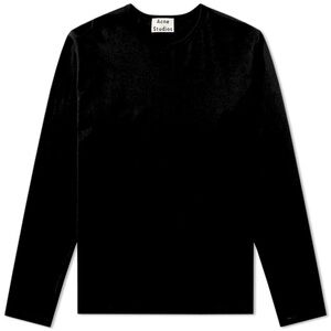 Acne Studios Niagara Long Sleeve Fleece Tee in Black